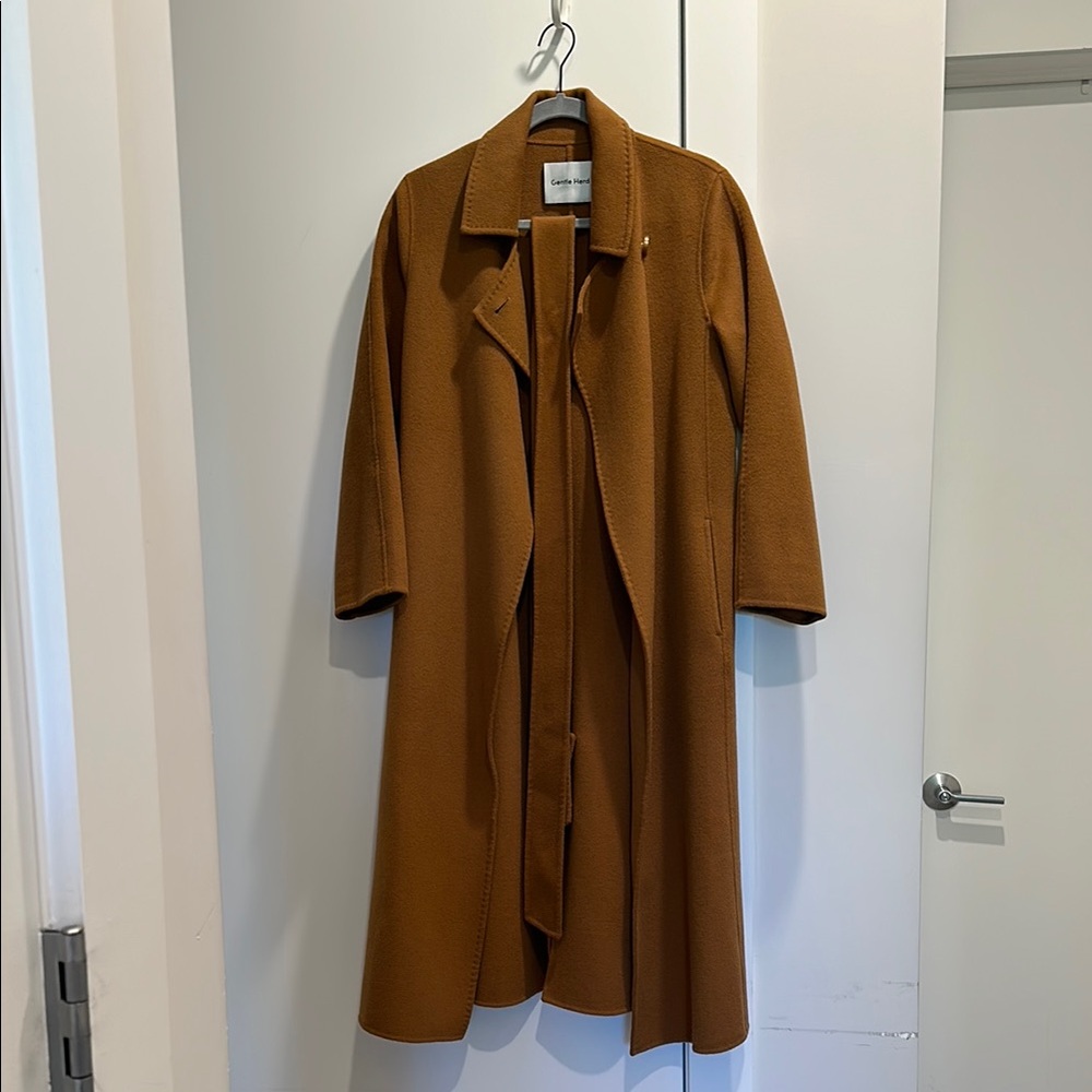 Women's 100% wool Tan Belted Coat
